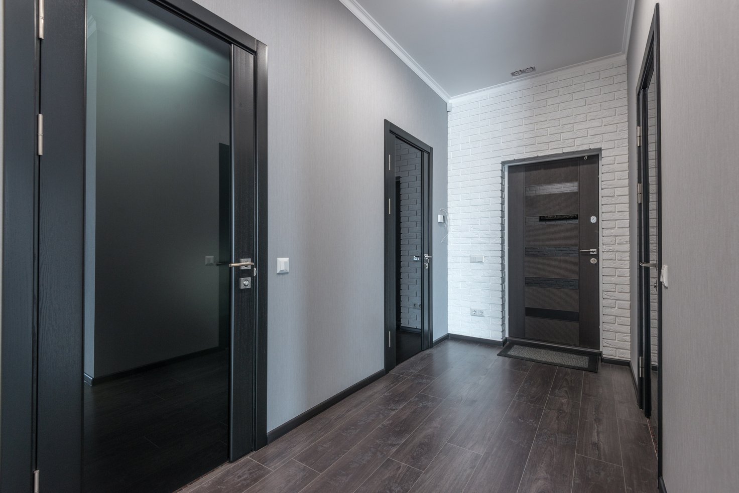 Empty hallway of modern apartment